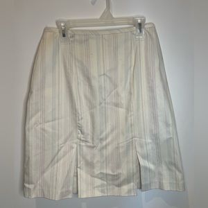 Cream knee length skirt
